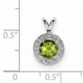 thumbnail image 4 of 925 Sterling Silver Rhodium Plated Diamond and Peridot Pendant, 4 of 4