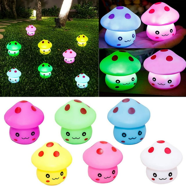 Xihbxyly Lámpara de Noche con Forma de Hongo, Suave Iluminación Led, Diseño Portátil, Material Seguro y Cómodo, Relajante para Dormir, Decoración Multiusos, Tamaño 6,3 X 6 Cm, Regalo Perfecto para Ni