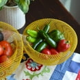 thumbnail image 4 of 2 Piece Modern Yellow Metal Wire Mesh Fruit Bowl Set, Double Wall Construction, 11.5 D x 6 Tall, and 9.5 Diameter x 4.75 Tall Inches, 4 of 7
