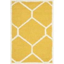 SAFAVIEH Cambridge Juan Geometric Wool Area Rug, Gold/Ivory, 3' x 5'