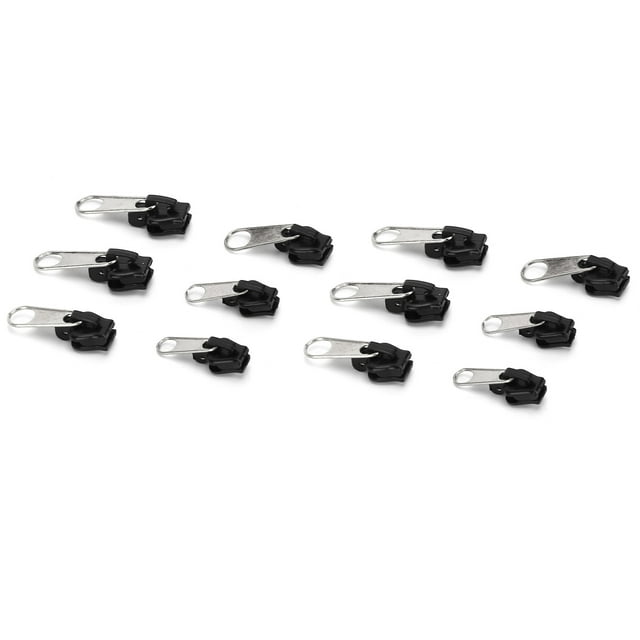 12 Pcs Zipper Head, Universal Zipper Pull Replacement Slider Sewing Fix Repair Part Simple Disassemble Quick Install Open End Zippers for Jackets Luggage Bags
