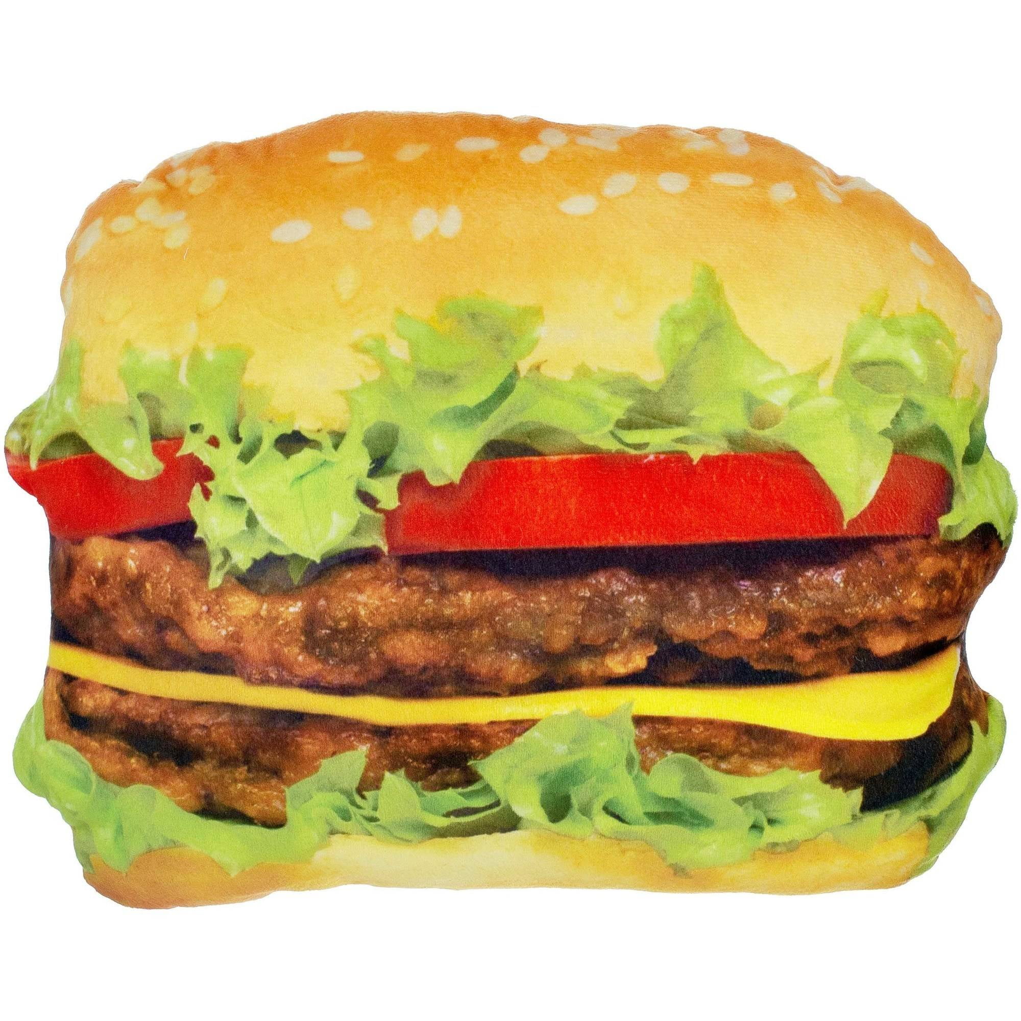 Plush Hamburger Photo Real Pillow 1 Each