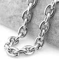 thumbnail image 5 of QQTDFG Huge 24" 15mm Silver 316L Stainless Steel Rolo Oval Link Men's Chain Necklace-default, 5 of 9