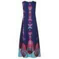 thumbnail image 4 of Babysbule Womens Summer Dresses, Women Plus Size Print Daily Casual Sleeveless Vintage Bohemian V Neck Maxi Dress, 4 of 8