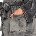 thumbnail image 5 of Women's Animal Hooded Robe - Plush Short Elephant Bathrobe By Silver Lilly (Grey/White, M), 5 of 6