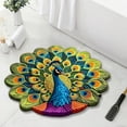 thumbnail image 6 of 40x40cm Crystalline Velvet Quick-Dry Non-Slip Bath Mat with Peacock Design, Unique Shape for Bathroom and Kitchen Decorative Use, 6 of 8