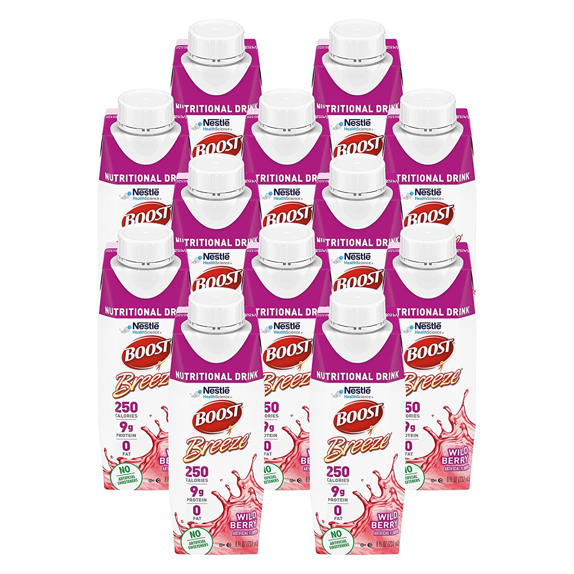 Boost Breeze Nutritional Drink, Wild Berry 8 fl. oz. (Pack of 12)