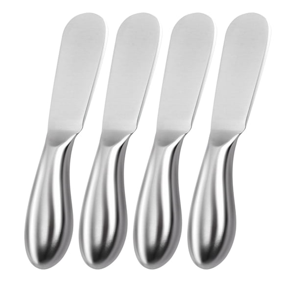 Butter Knives 4 Pieces Stainless Steel Cheese Butter Spreader Knife Set for Cold Butter, Cream Cheese, Jam, Pastry, Charcuterie, Multipurpose Kitchen Gadgets