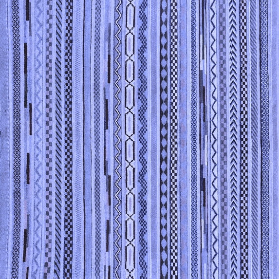 Ahgly Company Machine Washable Indoor Square Abstract Blue Modern Area Rugs, 7' Square