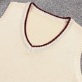 thumbnail image 5 of Mens Fashion Thick V-Neck Sleeveless Vest Sweater School Uniform Knitting Tops, 5 of 11