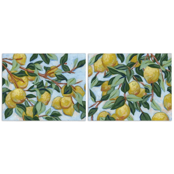 Stupell Industries Sunshine Lemon Tree 2 Piece Canvas Wall Art Set, design by June Erica Vess