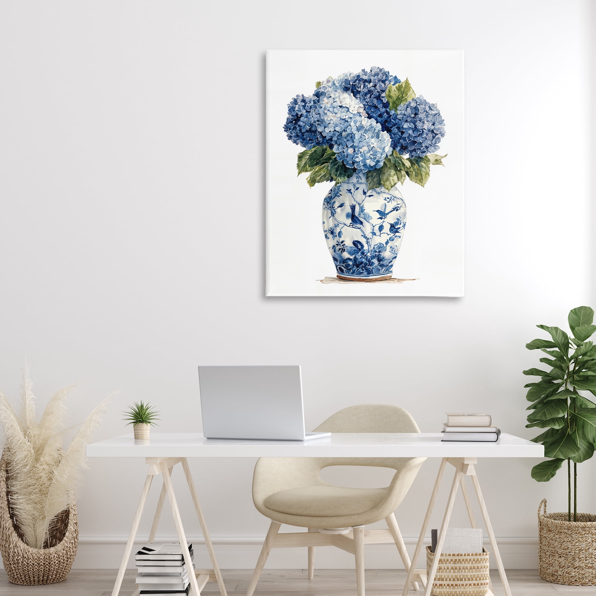 Stupell Industries Blue Hydrangeas in Porcelain Canvas Wall Art, design by Imagine It Images