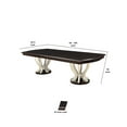 thumbnail image 2 of BenJara Wooden Table with Double Pedestal Base and Extendable Leaf,White and Brown, 2 of 3