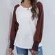 thumbnail image 1 of Puntoco moda mujer Casual manga larga cuello redondo Patchwork señoras tops sudaderas Puntoco Puntoco-6068, 1 of 6