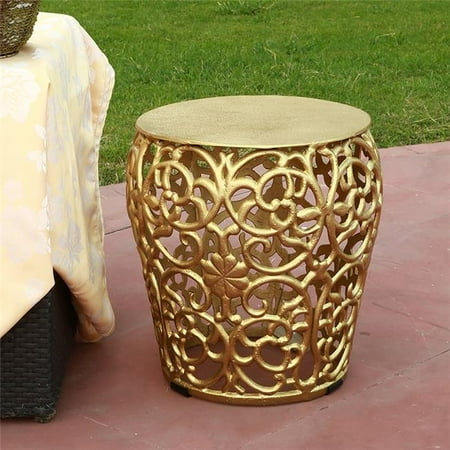 15 x 13 x 13 in. Leaf & Lattice Pattern Garden Stool