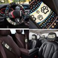 thumbnail image 4 of Uorisanigo Aztec Dog Paw 14 Pack Car Seat Covers Sets Steering Wheel Cover and Center Console Cover Soft Comfortable Car Headrest Cover Auto Seat Belt Cover Water Cup Pad for Car SUV, 4 of 6