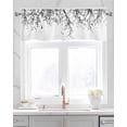 thumbnail image 2 of Black White Linen Curtain Valance for Bedroom/Bathroom/Kitchen/Office/Living/Dining Room Window,Abstract Forest Tree Branch Watercolor Pocket Topper Drapes Decorative Cafe Drapery Panel 42"x18", 2 of 6