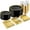 Black/Gold, variant on 150PCS Gold Plastic Dinnerware Set Disposable - Heavy Duty Gold Plates Include 25 Dinner & 25 Dessert Plates,25 Forks,25 Knives,25 Spoons&25 Cups for Party&Wedding