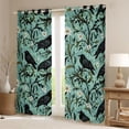thumbnail image 2 of Erosebridal Black Raven Black Out Curtains,Natural Plant Floral Curtains Pack of 2 (42x63 Each) For Men Women, 2 of 7
