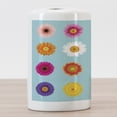 thumbnail image 3 of Gerber Daisy Ceramic Toothbrush Holder, Blooms of Various Vibrant Petals Flower Pattern, Decorative Versatile Countertop for Bathroom, 4.5" X 2.7", Pale Blue Multicolor, 3 of 4