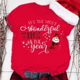 thumbnail image 1 of MPWEGNP Noël C'est la Plus Belle Période de l'Année T-Shirt à Manches Courtes Col Rond Imprimé Lettre pour Femmes Rouge TTG, 1 of 5