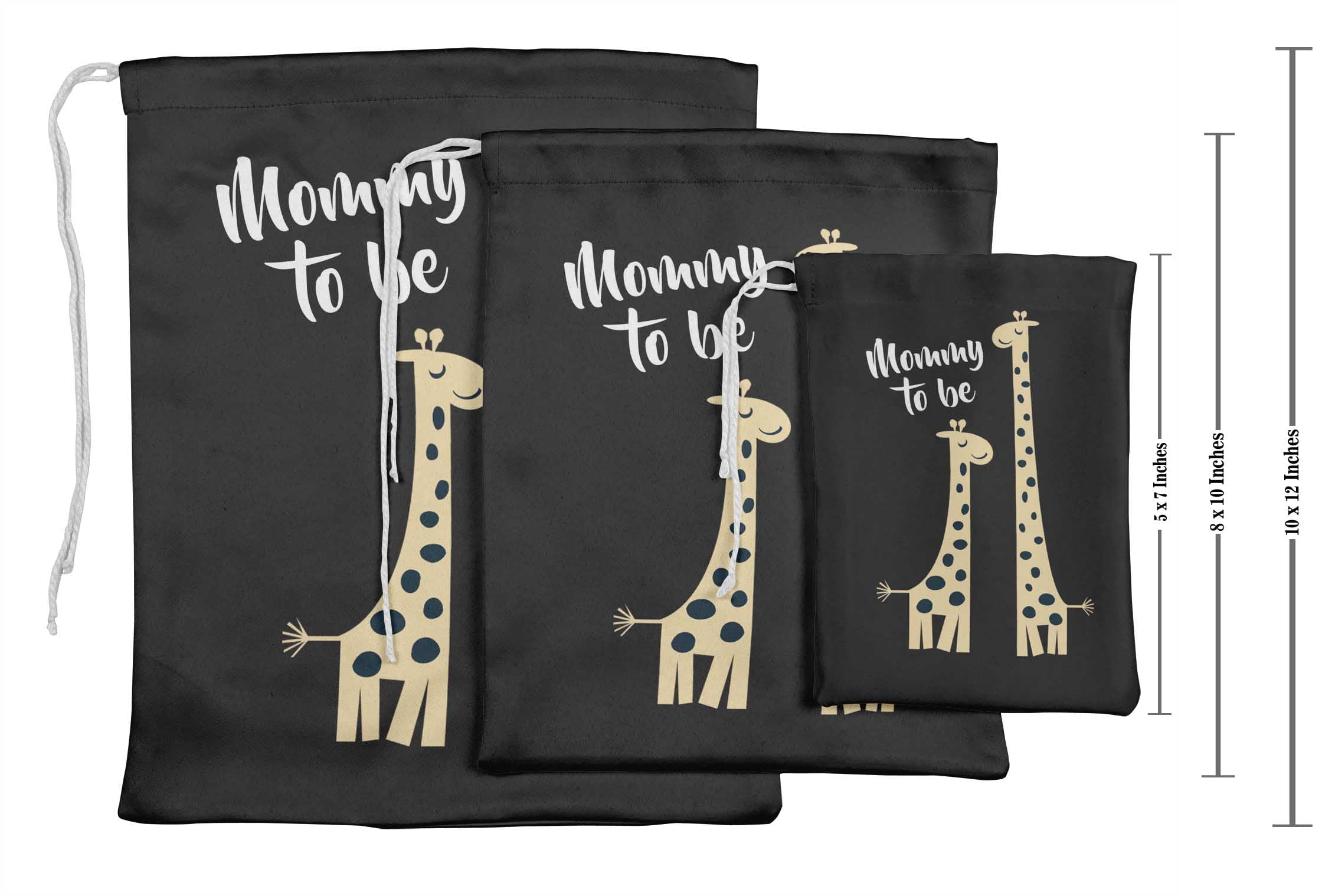 Darling Souvenir Black Giraffe & Mummy To Be Baby Shower Party Supplies Favor Bags&nbsp;Jewelry&nbsp;Pouches 15 Pieces