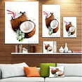 thumbnail image 3 of Coconuts with Straw Watercolor - Floral Canvas Art Print, 3 of 4