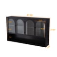 thumbnail image 4 of 47.25"Glass Wall Cabinet, Metal Storage Cabinet with 4 Doors and Open Storage Shelves, Wall-Mounted, Kitchen Pantry Cabinet for Kitchen, Living Room, Bathroom, 4 of 7