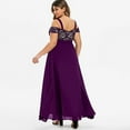 thumbnail image 3 of PENGXIANG Plus Size Cold Shoulder Floral Lace Maxi Party Evening Camis Long Dress, 3 of 5