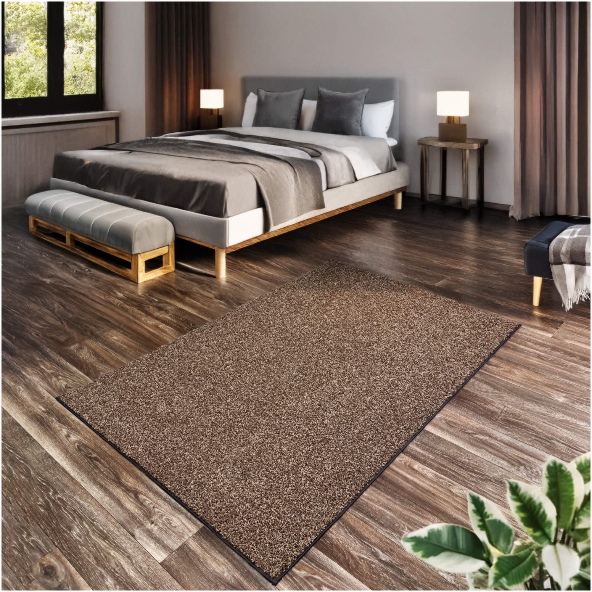 Koeckritz Rugs Soft & Cozy Brown 5'x16' Indoor Area Rug for Living Room or Bedroom