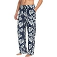 thumbnail image 6 of Salouo White Leaves Print Pajama Pants for Men, Lounge Pants Elastic Waistband Casual Men's sleepwear Loungewear Sleep Pajama Pant -X-Large, 6 of 7