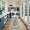 thumbnail image 3 of Roxstand 2'x6' Washable Runner Rug for Hallway Entrance Bedroom Entryway, Vintage Oriental Non Slip Stain Resistant Kitchen Rugs, Blue, 3 of 10
