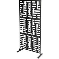 Miumaeov Metal Privacy Screen Freestanding Outdoor Decorative Privacy Panels  Panels Divider with Stand for Balcony Garden or Backyard