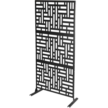 Miumaeov Metal Privacy Screen Freestanding Outdoor Decorative Privacy Panels  Panels Divider with Stand for Balcony Garden or Backyard