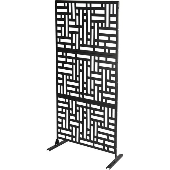 Miumaeov Metal Privacy Screen Freestanding Outdoor Decorative Privacy Panels  Panels Divider with Stand for Balcony Garden or Backyard