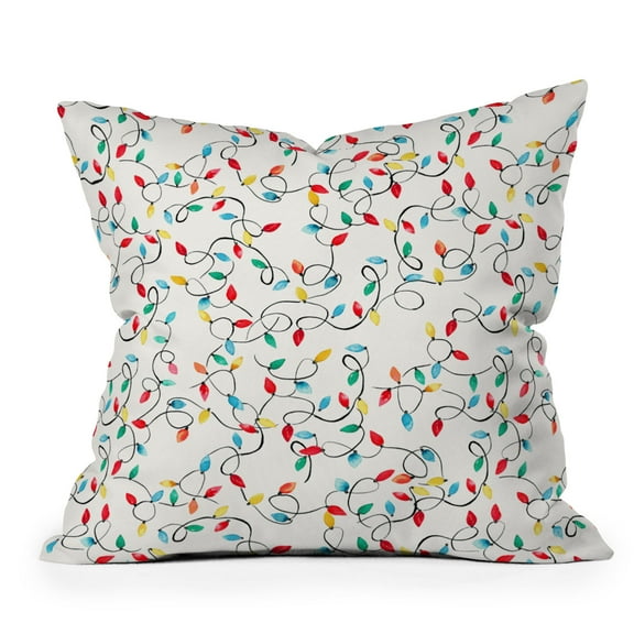 Society6 Christmas Lights Multi by Ninola Design Throw Pillow