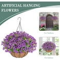 thumbnail image 5 of Artificial Flowers Hanging Plants in Basket,Artificial Hanging Flowers for Outdoor Indoor Decor,UV Resistant Hanging Baskets with Fake Flowers for Patio Garden Porch Deck Decoration, 5 of 5