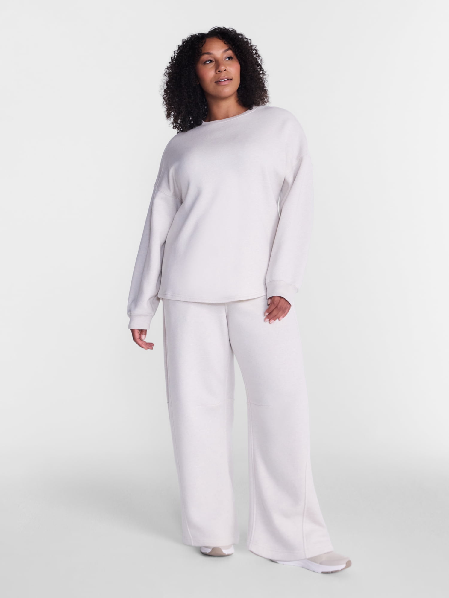 Athletic Works Women's and Women's Plus Barrel Leg Fleece Pants, 28.5" Inseam, Sizes XS-4X