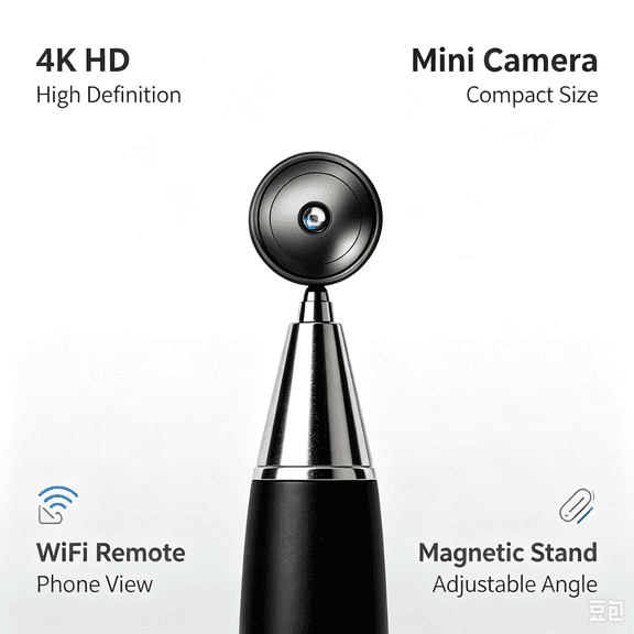 Small Mini WiFi Camera 4K Ultra HD, Portable Wireless Nanny Surveillance Cam, Night Vision Motion Activated Recording Magnetic Mini Security Camera for House, Office