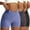 1-Black;Dark Grey;Haze Blue, variant on OVESPORT Women Yoga Shorts 3 Pieces V Cross High Waist Sport Shorts Workout Seamless Athletic Booty Scrunch Gym Shorts