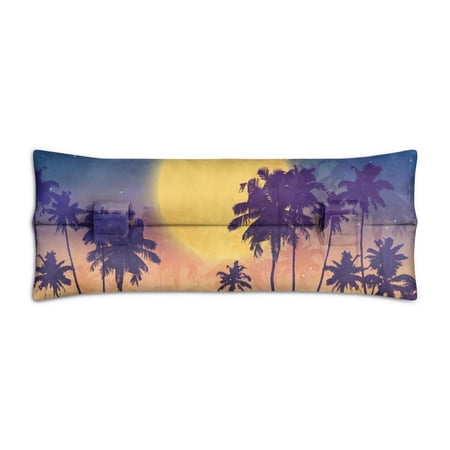 Tropical Beach Sunset Seatbelt Cushion - Lightweight Pillow for Mastectomy Patients