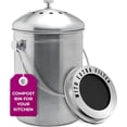 thumbnail image 1 of Countertop Compost Bin Kitchen | 1.3 Gallon | Odorless Composting Bin with Carbon Filters | Indoor Compost Bin with Lid | Stainless Steel Kitchen Composter for Food Scraps & Waste Recycling, 1 of 6