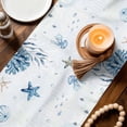 thumbnail image 3 of Blue Coastal Octopus Table Runner 70 Inches, Summer Ocean Sea Coral Shells Texture Bed Runner Dresser Scarves Tabletop for Indoor Outdoor Parties/Ceremony/Banquet, 13" x 70", 3 of 9