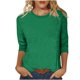thumbnail image 2 of Karight Womens Tops Plus Size 3/4 Sleeve Shirts Round Neck Loose Casual Blouses Solid Tshirts Basic Tees Tunic Fashion Clothes, 2 of 5
