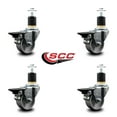 thumbnail image 2 of 3 Inch Semi Steel Swivel 1-7/8 Inch Expanding Stem Caster Set with Brake SCC, 2 of 2
