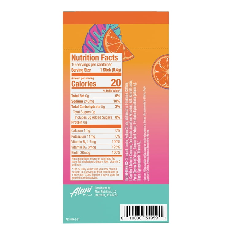 Alani Nu Energy Sticks, Orange Kiss, 10 Pack photo 2