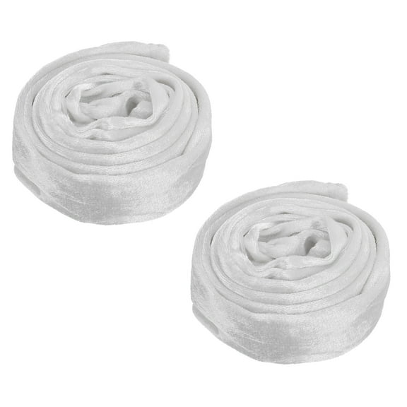 Uxcell 5.9ft Chandelier Chain Cord Cover, 2 Pcs Velvet Cloth Fabric Chain Sleeve Decorative Cord Covers for Chandelier Wires Swing Cable, Zipper Style, White