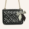 thumbnail image 2 of Unique Bargains 1 Pc Trendy Little Bow Handbag Charm Bag Accessories Black Beige, 2 of 5