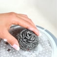 thumbnail image 6 of ACDANC 4 Pack Steel Wool Scrubber,Metal Kitchen Scrubbing Sponges,Dishwashing Scouring Pads Heavy Duty,Stainless Steel Scrubbers for Cleaning Dishes Pots and Pans Bathroom Oven, 6 of 7