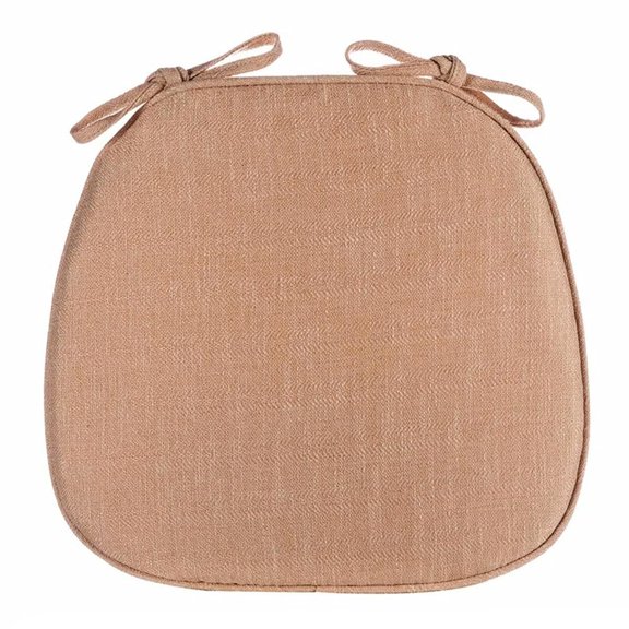 BH-JJSMGS Linen Chair Cushions, Kitchen Chair Cushion with Ties and Silicone Bottom, Non-Slip Chair Pads for Dining Chairs, Thick Comfortable Seat Cushions